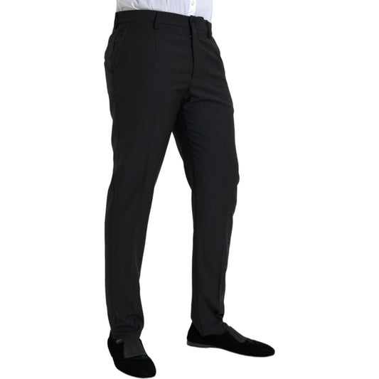 Dolce & Gabbana Black Wool Men Skinny Dress Pants black-wool-men-skinny-dress-pants-1