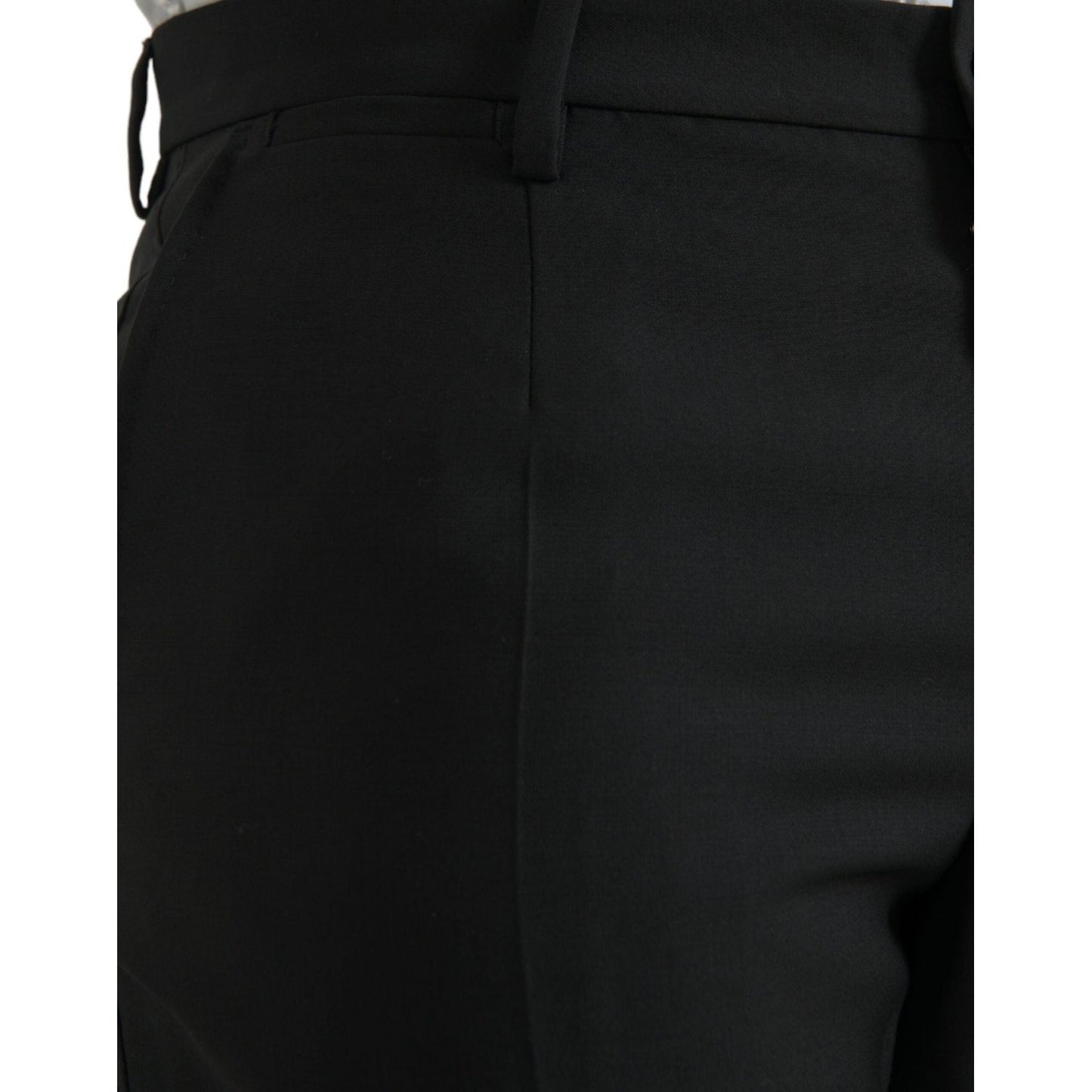 Dolce & Gabbana Black Wool Men Skinny Dress Pants black-wool-men-skinny-dress-pants-1