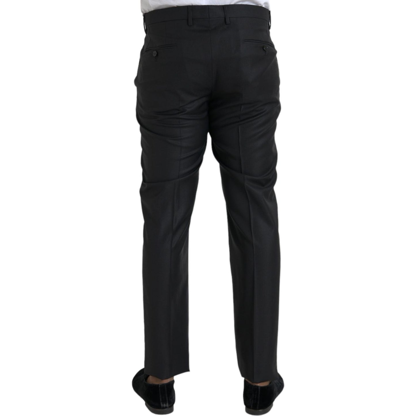 Dolce & Gabbana Black Wool Silk Skinny Dress Pants black-wool-silk-skinny-dress-pants