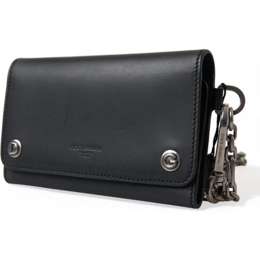Dolce & Gabbana Elegant Black Leather Shoulder Bag elegant-black-leather-shoulder-bag