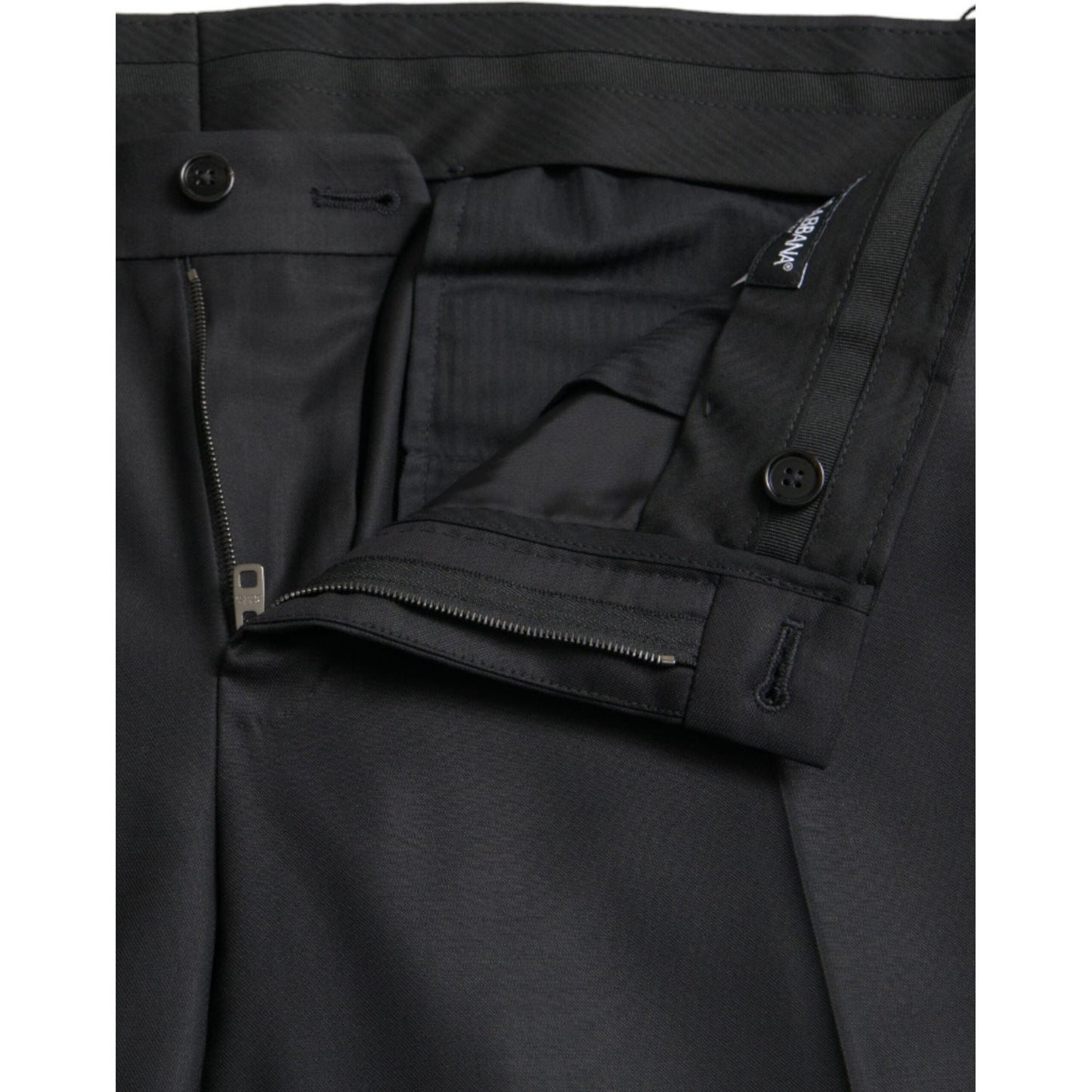 Dolce & Gabbana Black Wool Silk Skinny Dress Pants black-wool-silk-skinny-dress-pants