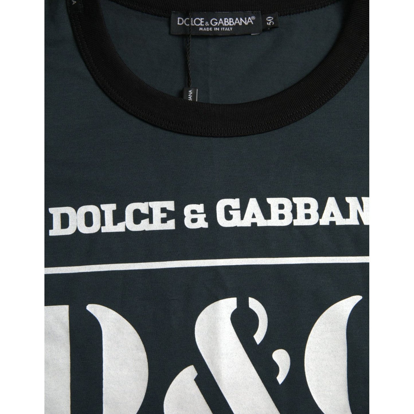 Dolce & Gabbana Blue Logo Print Crewneck Short Sleeve T-shirt blue-logo-print-crewneck-short-sleeve-t-shirt