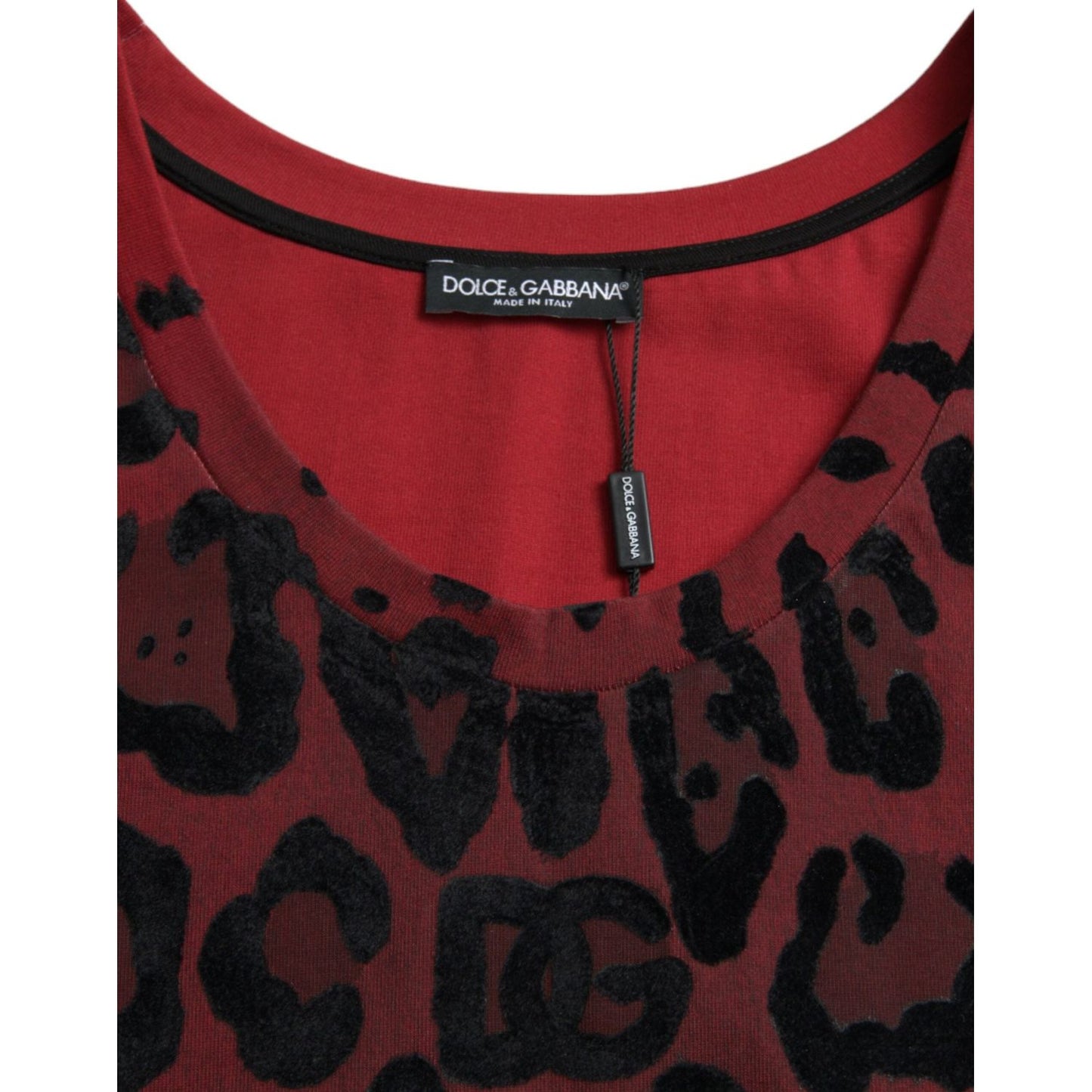 Dolce & Gabbana Red Leopard Print Sleeveless Tank T-shirt red-leopard-print-sleeveless-tank-t-shirt