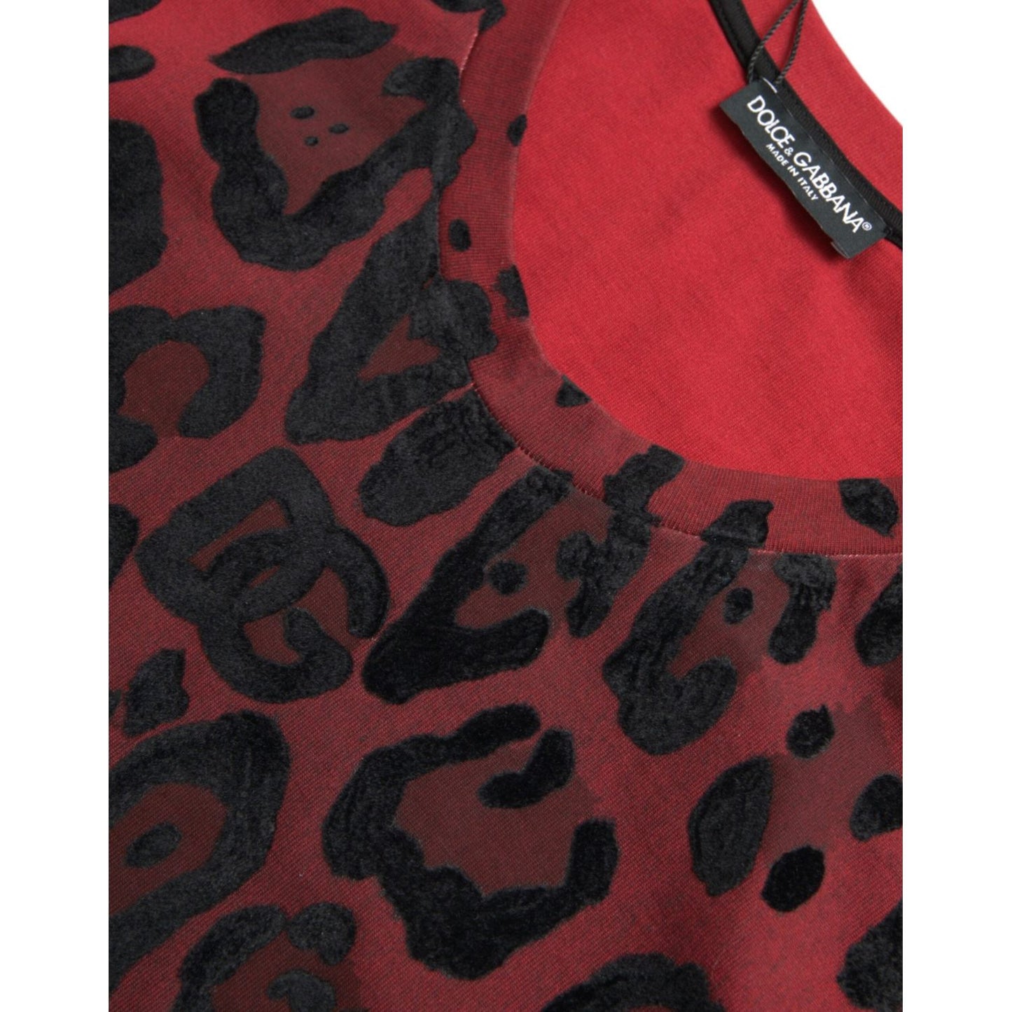 Dolce & Gabbana Red Leopard Print Sleeveless Tank T-shirt red-leopard-print-sleeveless-tank-t-shirt