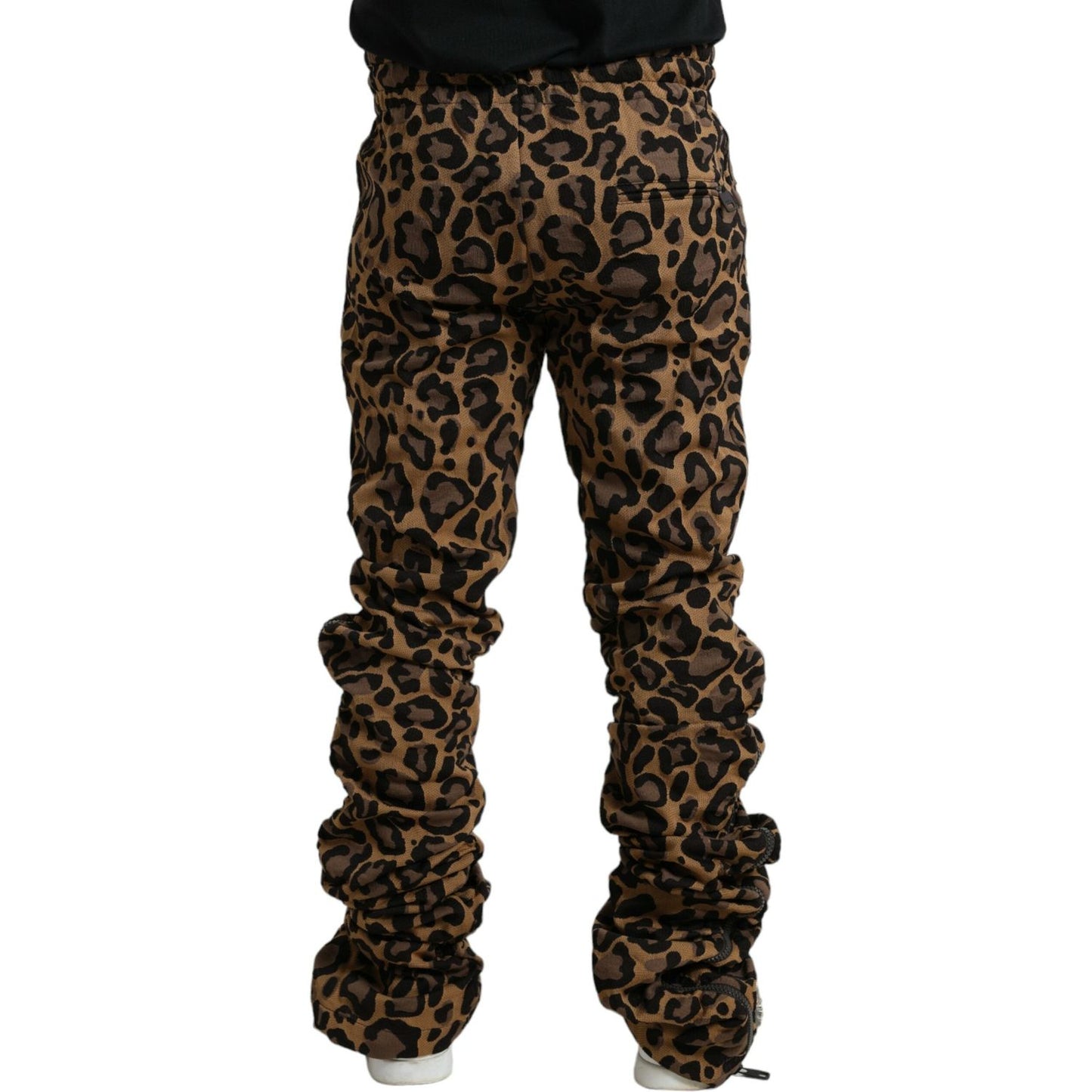 Dolce & Gabbana Chic Leopard Print Jogger Pants brown-leopard-jacquard-jogger-pants