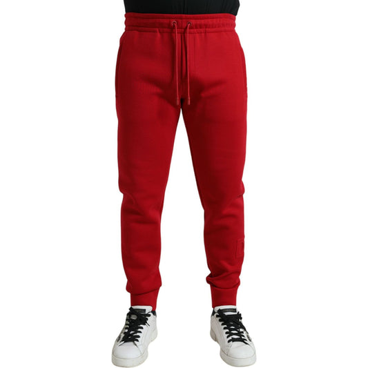Dolce & Gabbana | Sizzling Red Cotton Blend Jogger Pants| McRichard Designer Brands   