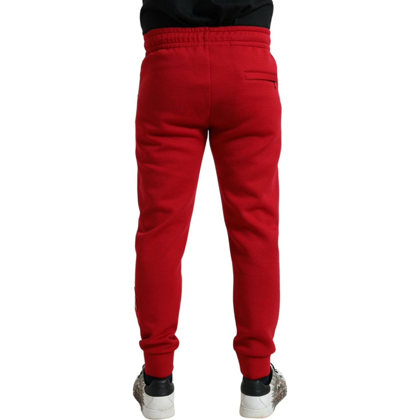 Dolce & Gabbana | Sizzling Red Cotton Blend Jogger Pants| McRichard Designer Brands   