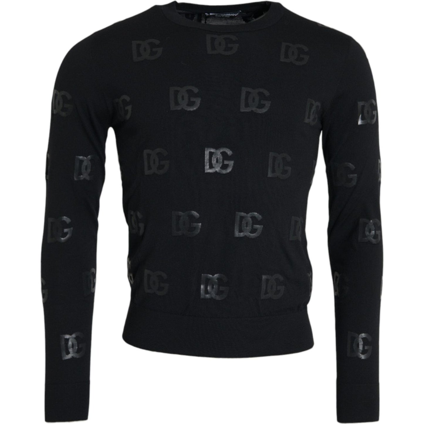 Dolce & Gabbana Black DG Logo Pullover Sweatshirt Sweater black-dg-logo-pullover-sweatshirt-sweater
