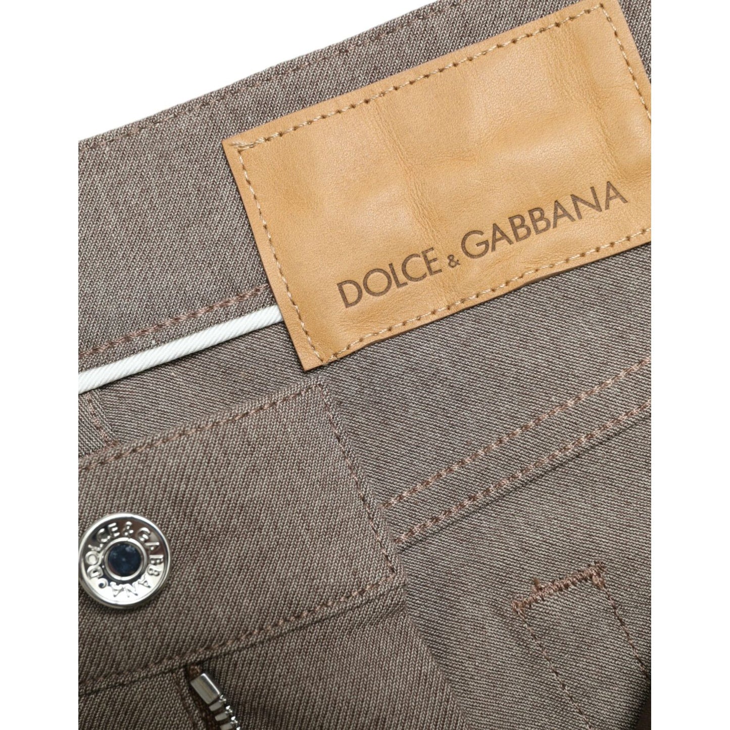 Dolce & Gabbana Elegant Brown Cotton Stretch Skinny Pants brown-cotton-stretch-skinny-men-pants