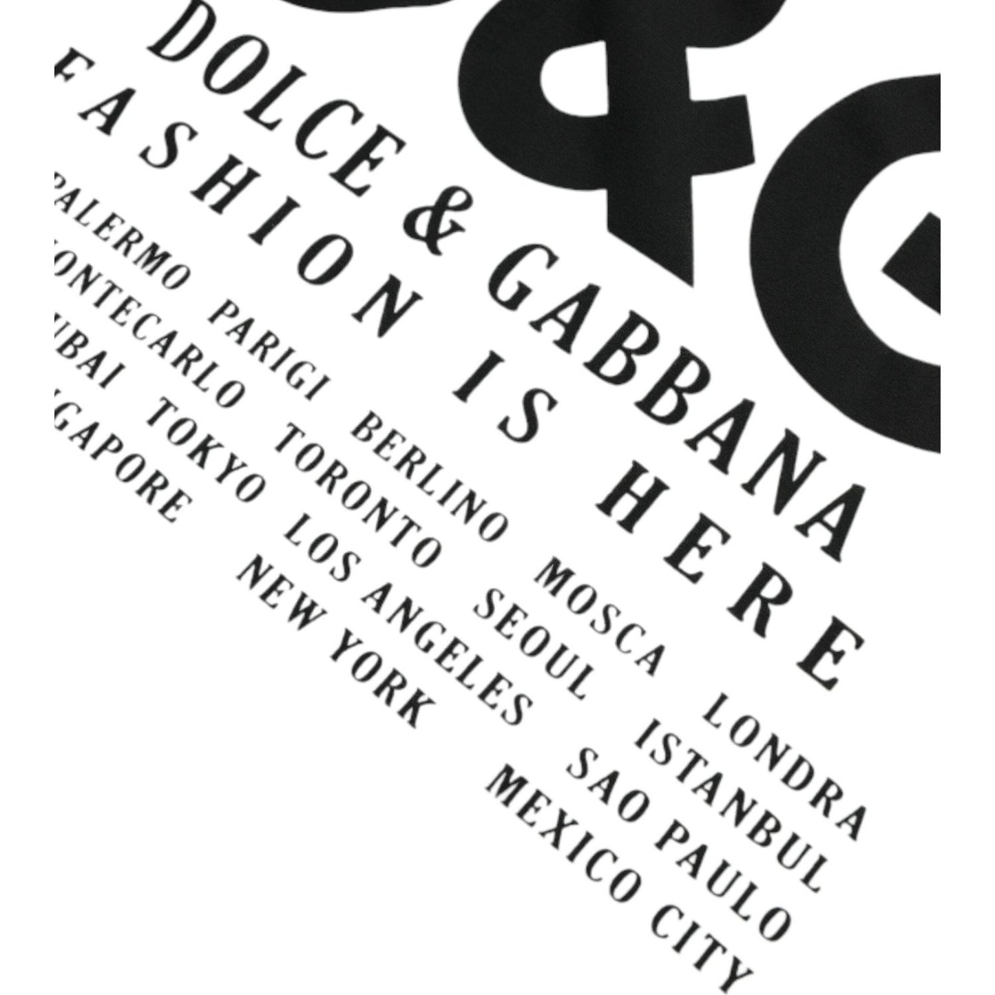 Dolce & Gabbana White Graphic Print Cotton Crew Neck T-shirt white-graphic-print-cotton-crew-neck-t-shirt