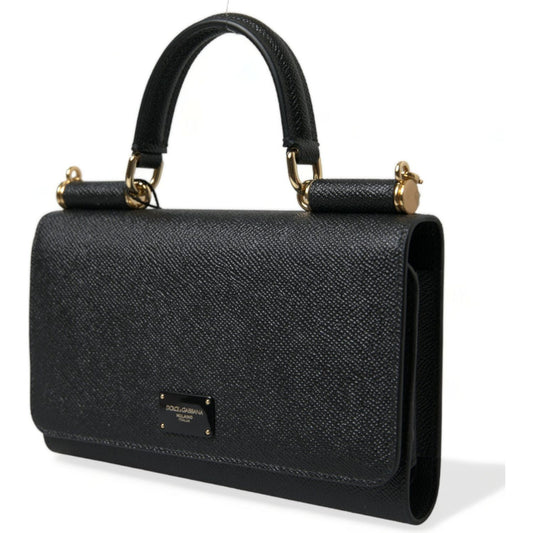 Dolce & Gabbana | Elegant Leather Chain-Strapped Phone Case| McRichard Designer Brands   