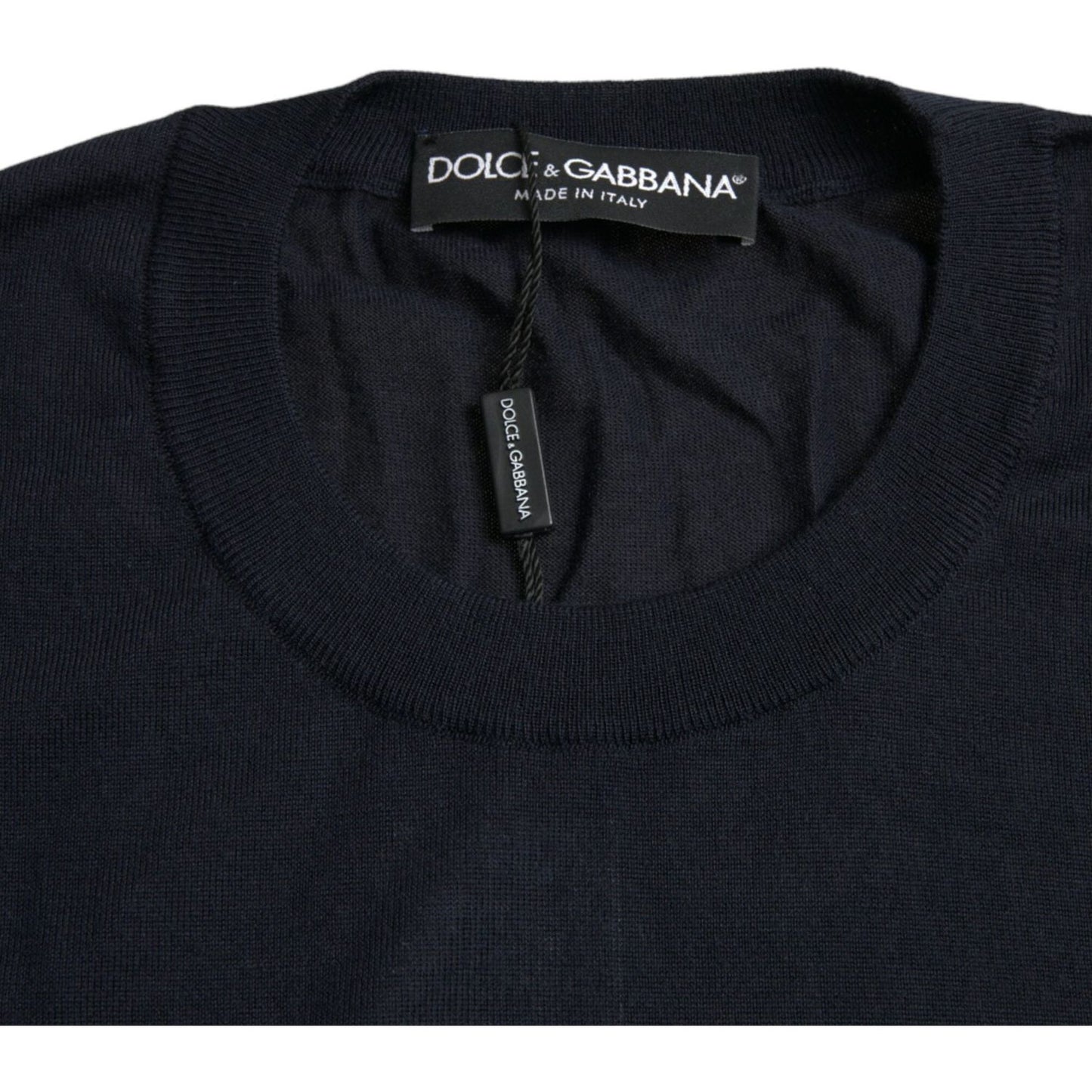 Dolce & Gabbana Blue Bee Cashmere Crewneck Pullover Sweater blue-bee-cashmere-crewneck-pullover-sweater