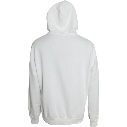Dolce & GabbanaWhite Cotton Hooded Sweatshirt Pullover SweaterMcRichard Designer Brands£359.00
