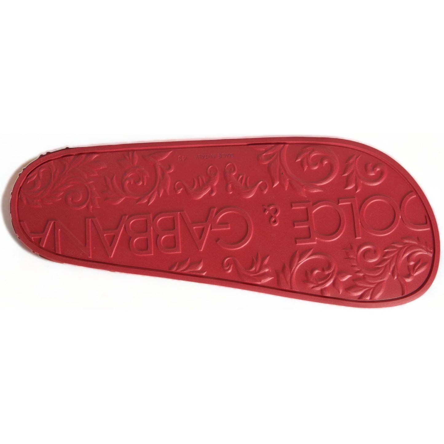 Dolce & Gabbana Radiant Red Men's Slide Sandals red-rubber-summer-beach-slides-sandals