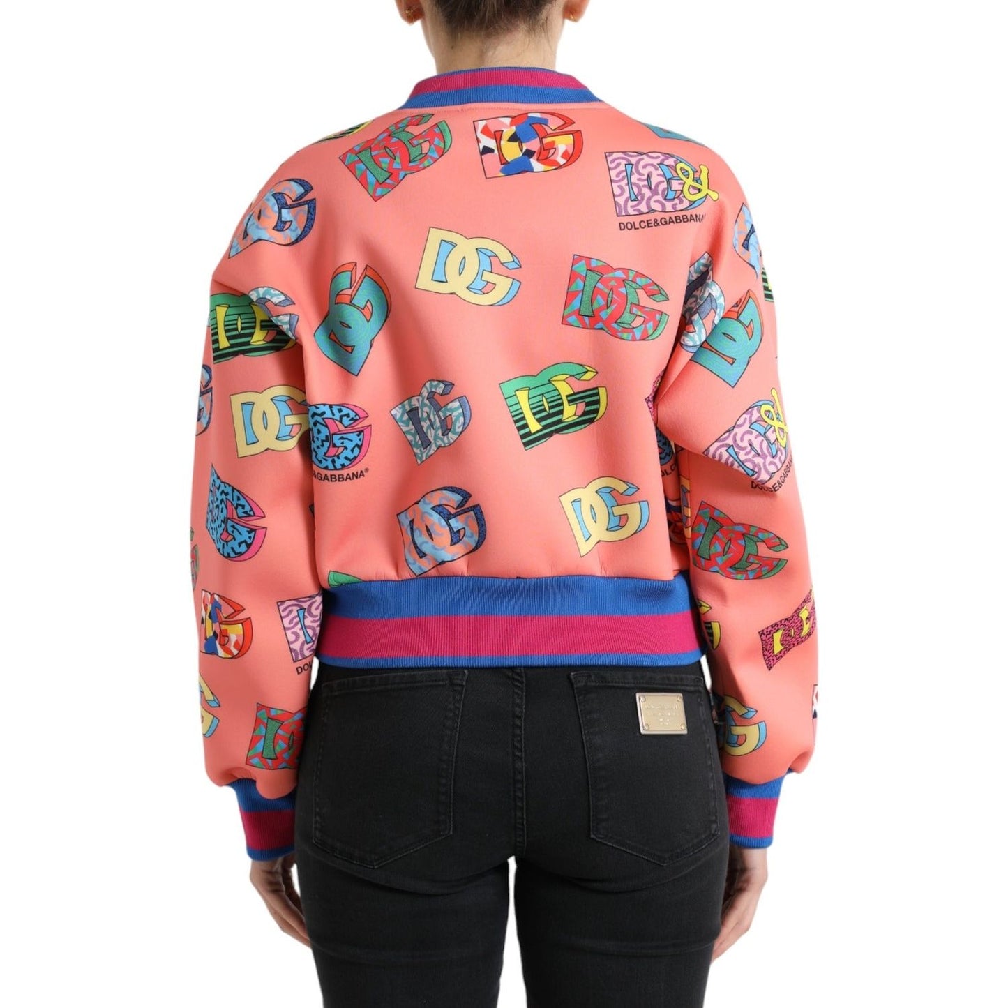 Dolce & Gabbana | Salmon Pink Crew Neck Logo Sweatshirt| McRichard Designer Brands   