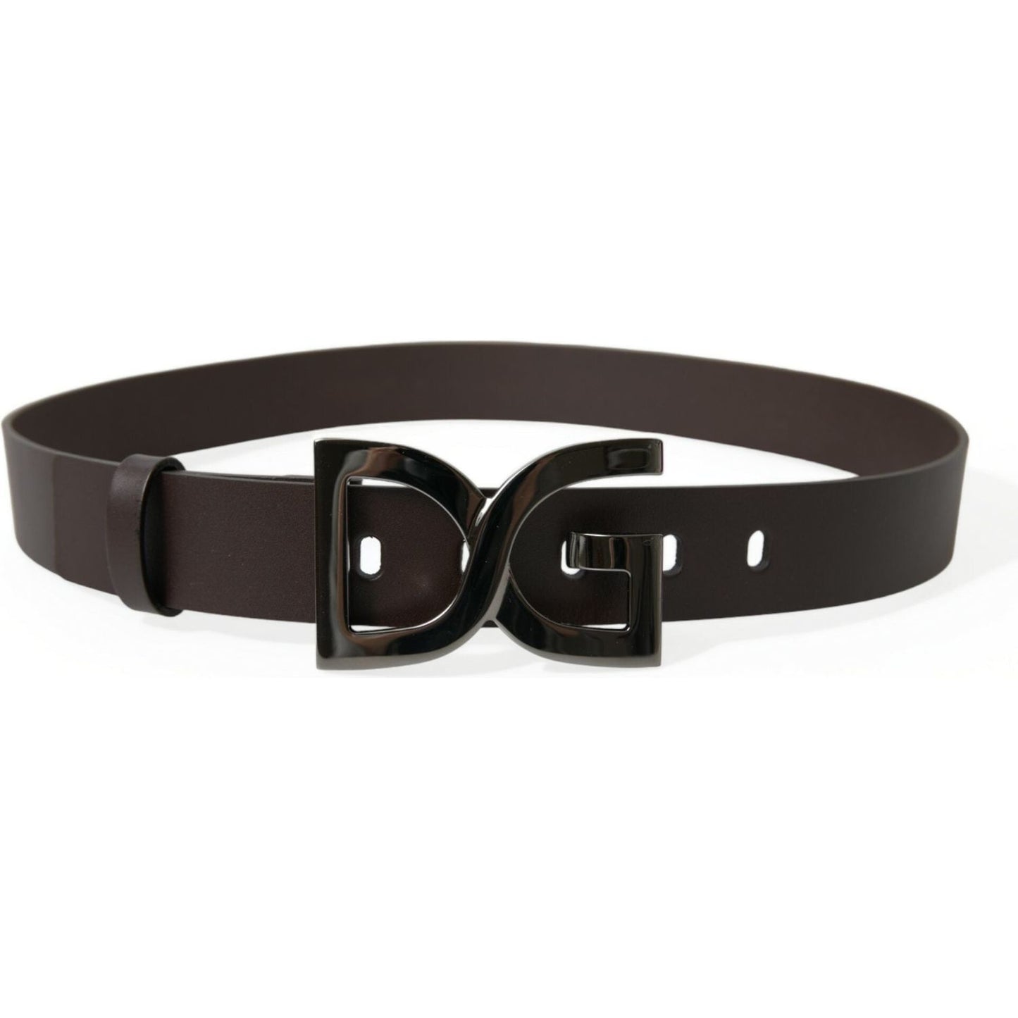 Dolce & Gabbana Elegant Dark Brown Leather Belt elegant-dark-brown-leather-belt