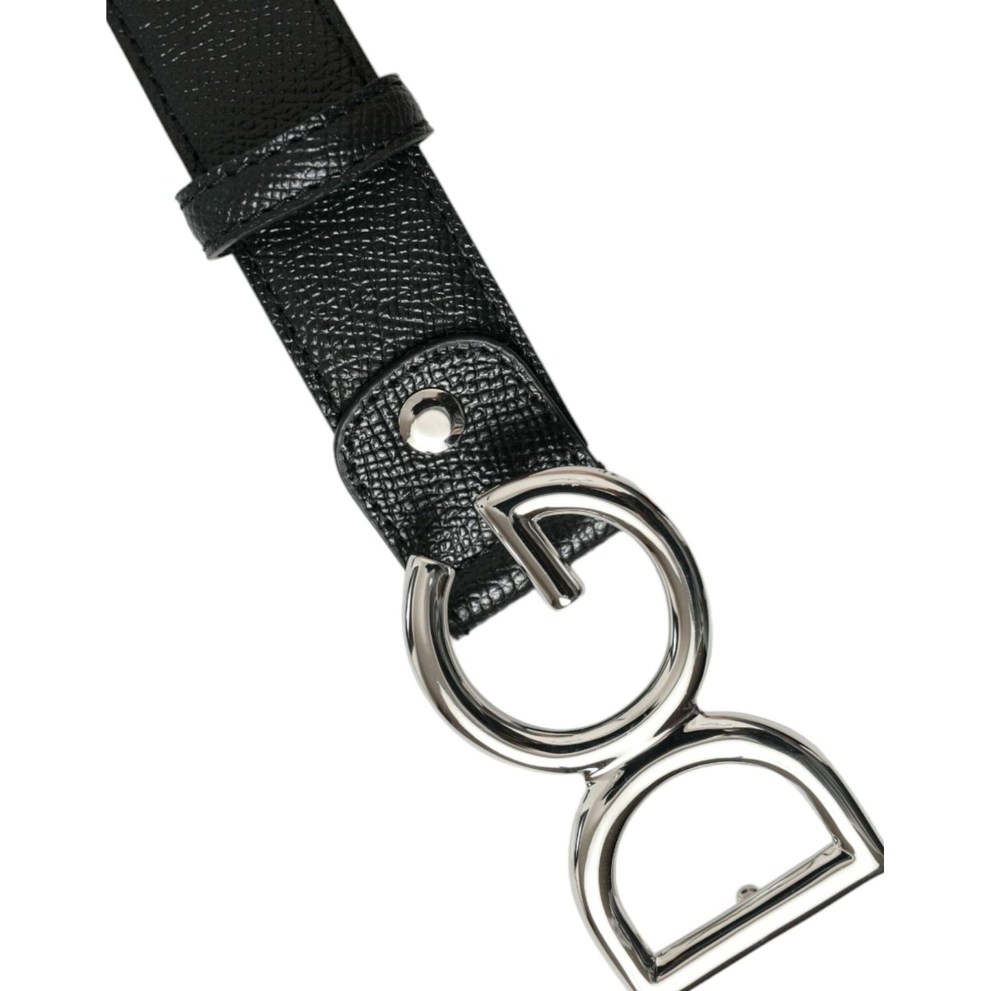 Dolce & Gabbana Elegant Black Leather Waist Belt with Logo Buckle elegant-black-leather-waist-belt-with-logo-buckle-1
