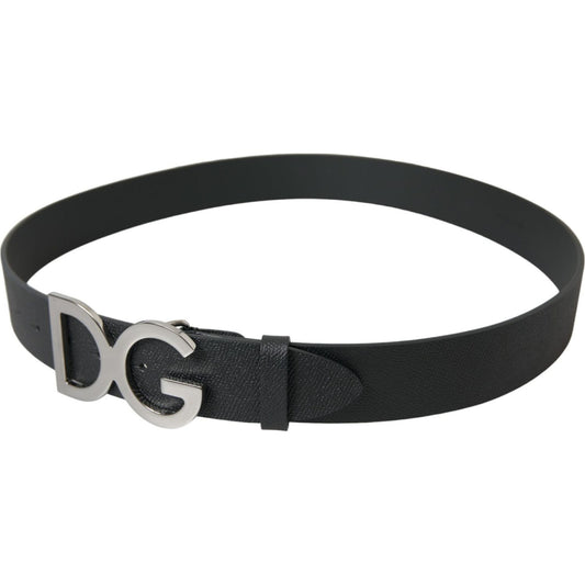 Dolce & Gabbana Elegant Black Leather Belt with Metal Buckle elegant-black-leather-belt-with-metal-buckle-3