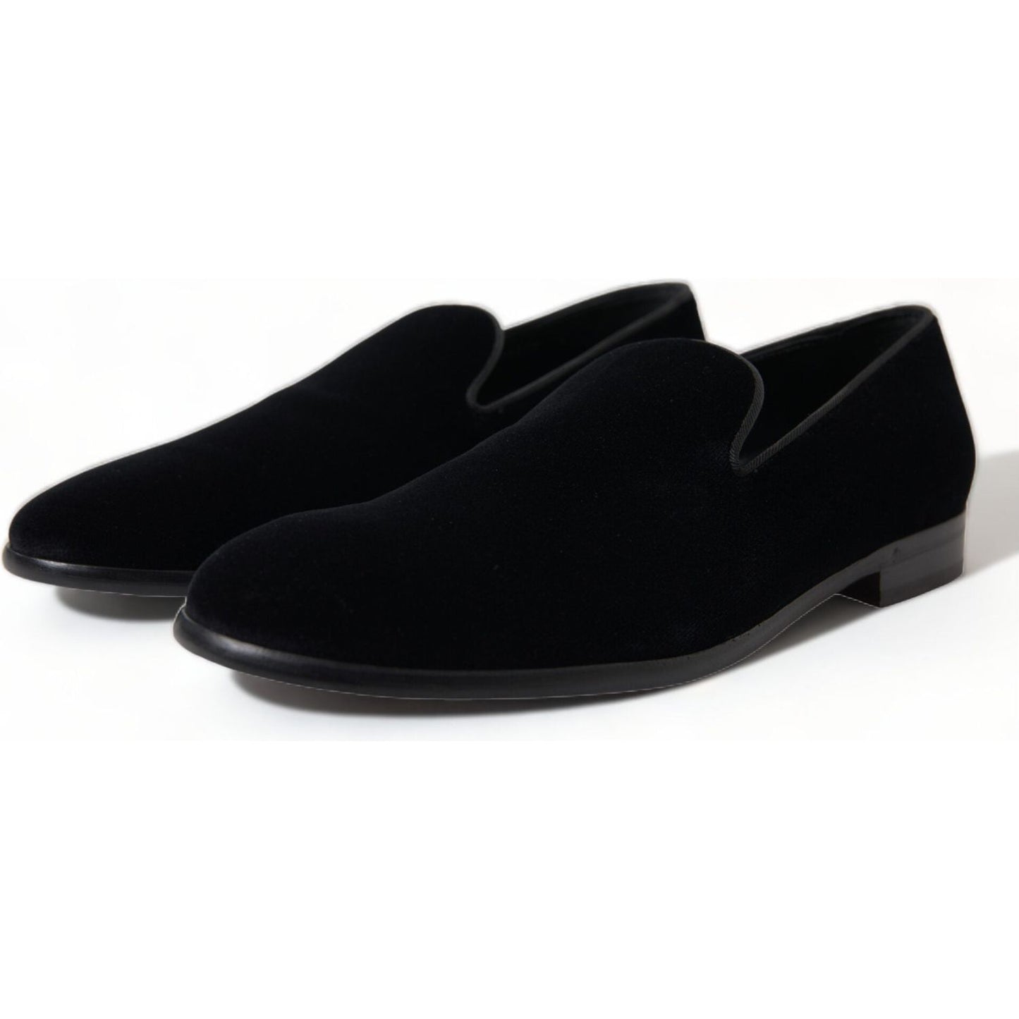 Dolce & Gabbana | Elevated Black Velvet Loafers for Men| McRichard Designer Brands   