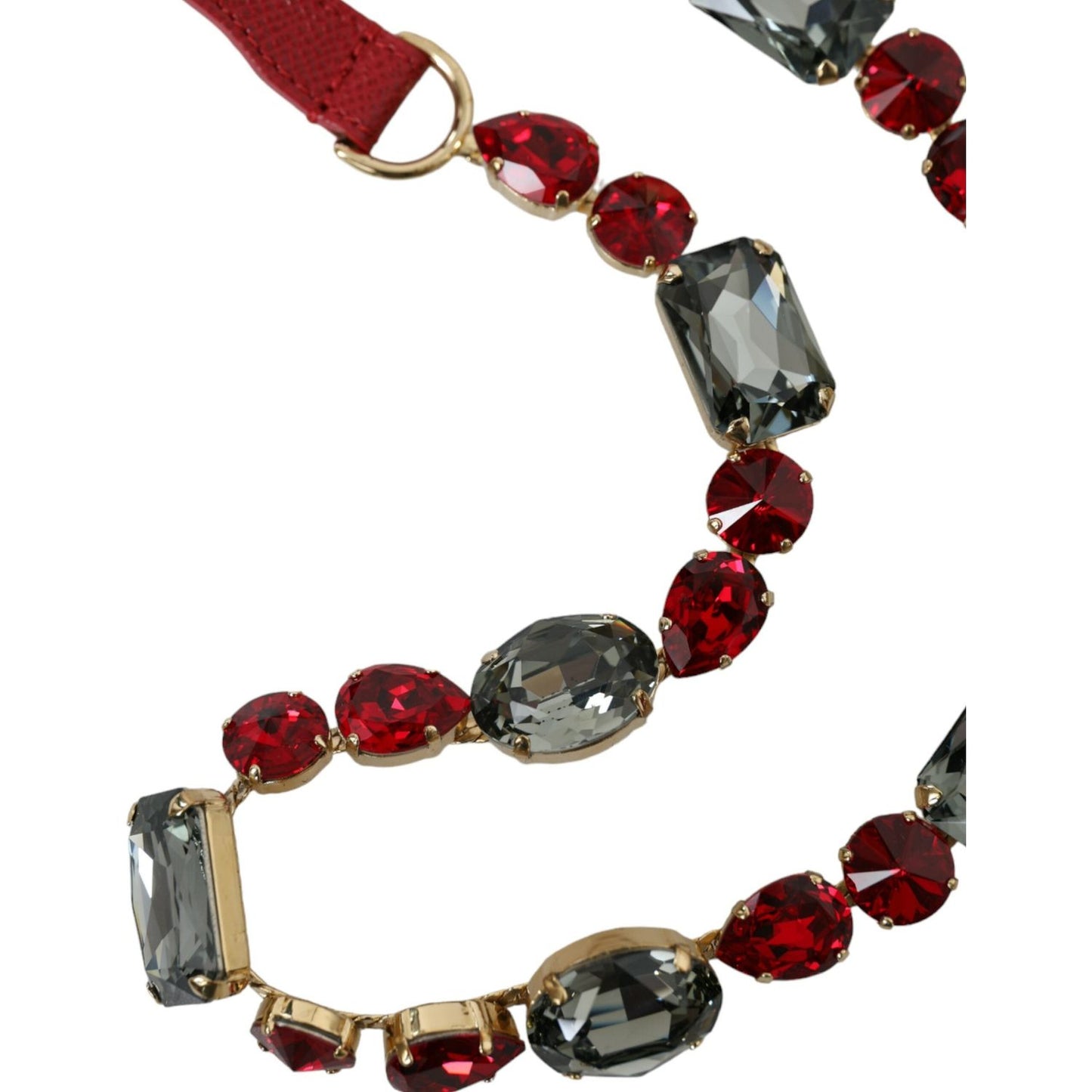 Dolce & Gabbana | Radiant Red Crystal Buckle Waist Belt| McRichard Designer Brands   