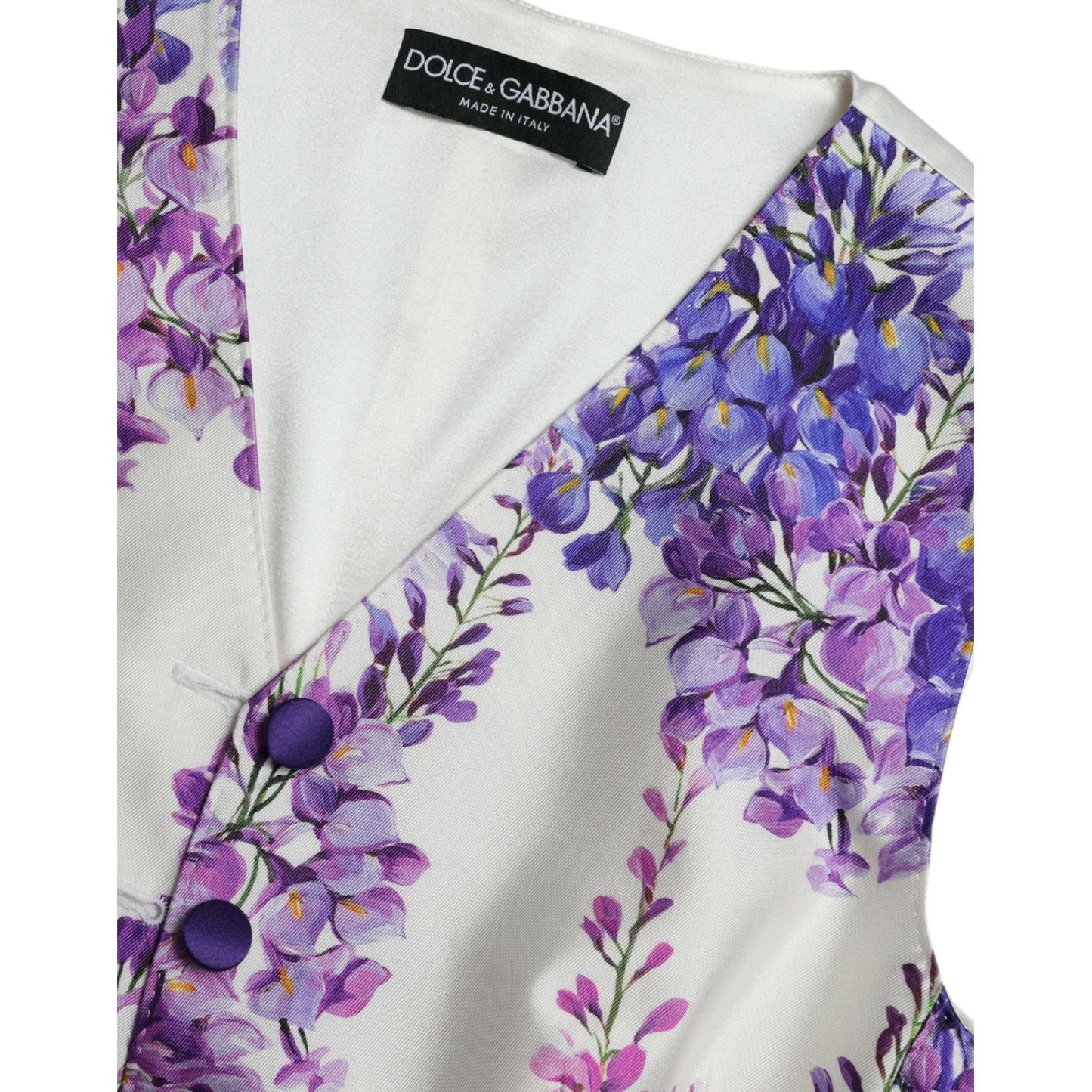 Dolce & Gabbana | Floral Print Silk Blend Waistcoat| McRichard Designer Brands   