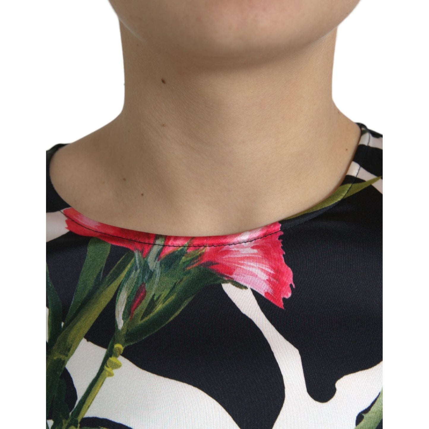 Dolce & Gabbana Elegant Floral Cropped Blouse Top multicolor-floral-long-sleeves-cropped-top-3