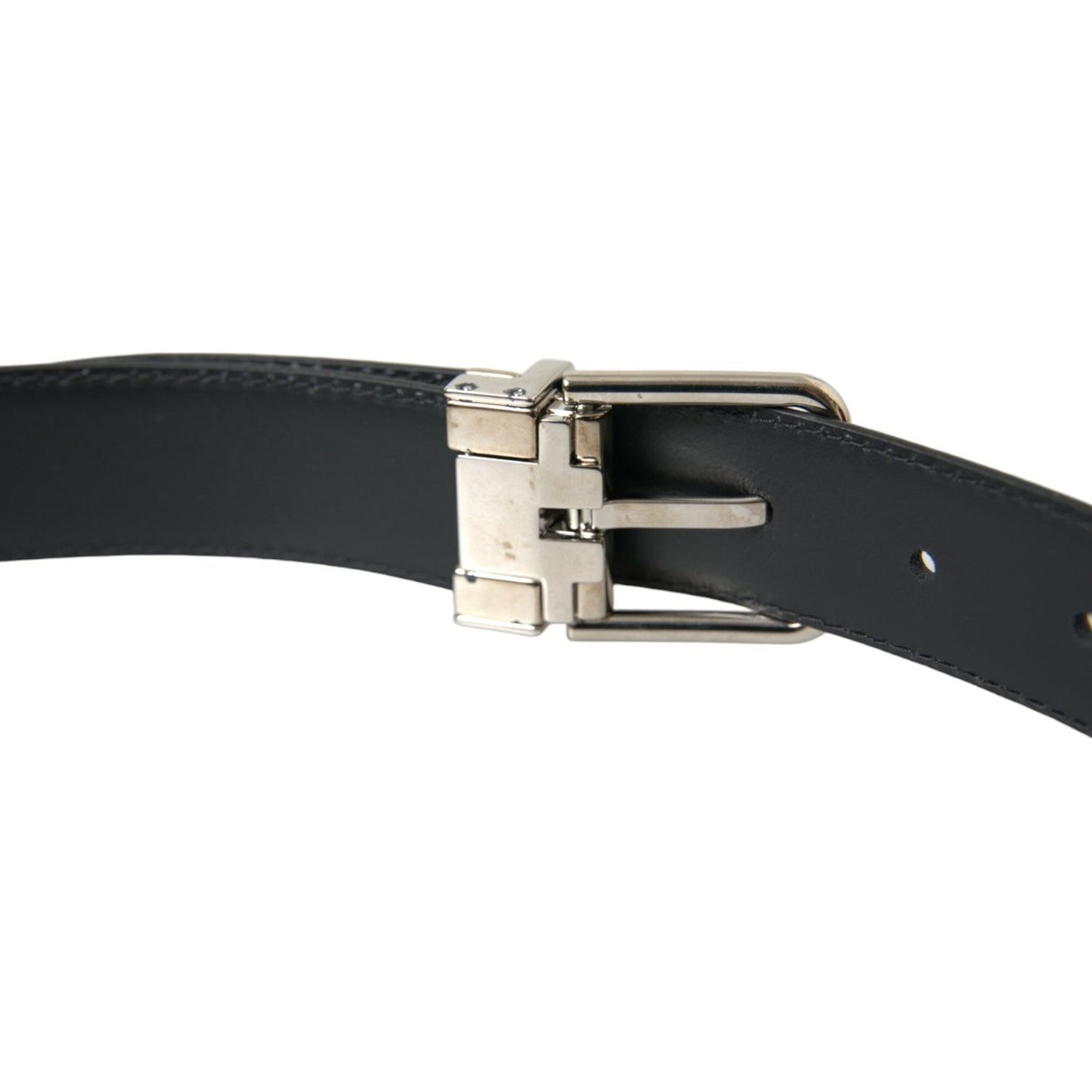 Dolce & Gabbana Elegant Black Calf Leather Belt elegant-black-calf-leather-belt