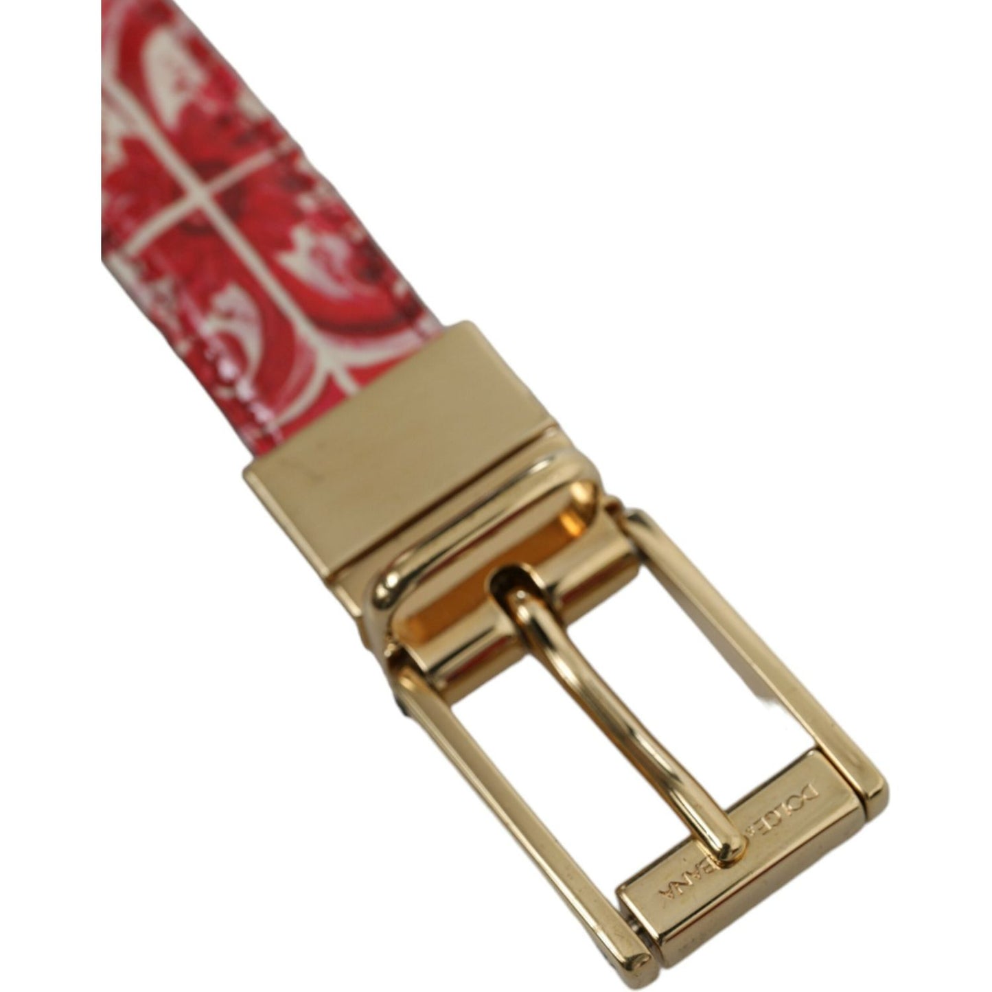 Dolce & Gabbana | Elegant Red Calfskin Waist Belt| McRichard Designer Brands   