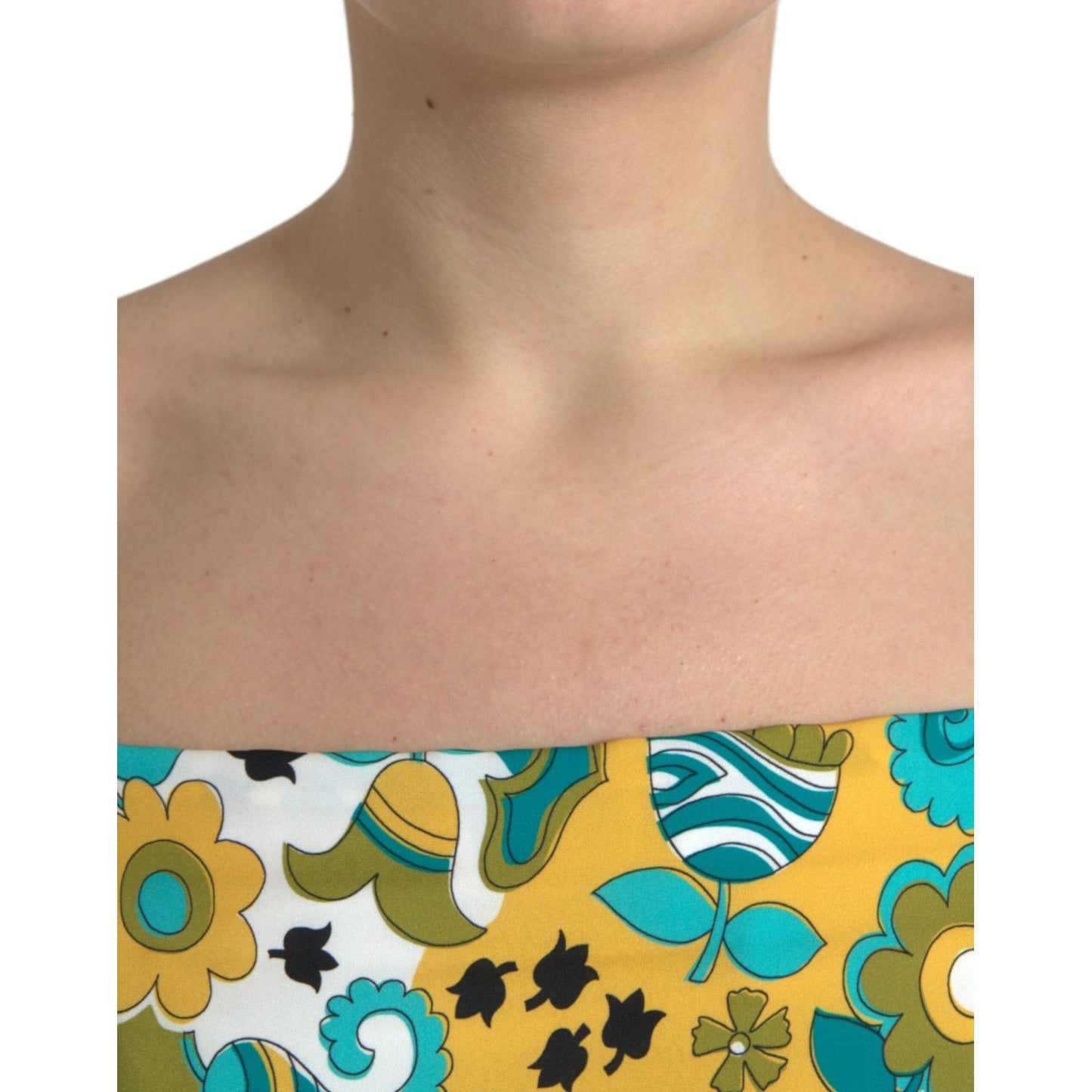 Dolce & Gabbana Elegant Floral Silk Blend Cropped Tank Top multicolor-floral-sleeveless-cropped-top