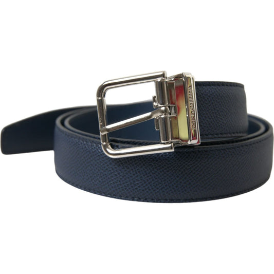 Dolce & GabbanaElegant Navy Blue Leather BeltMcRichard Designer Brands£159.00