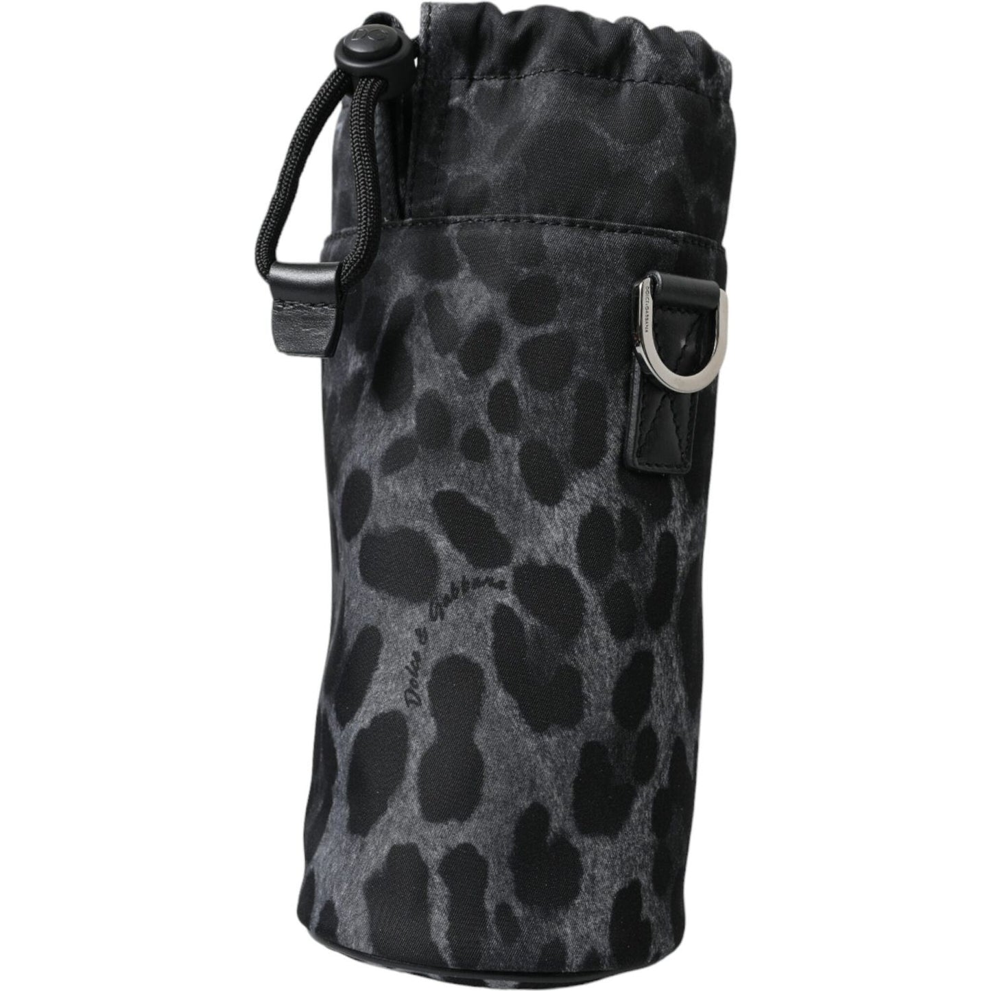 Dolce & Gabbana Chic Leopard Print Round Bottle Cage black-leopard-round-slim-tote-bottle-cage-bag
