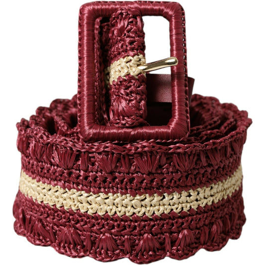 Dolce & Gabbana | Maroon Elegance Canvas Waist Belt| McRichard Designer Brands   