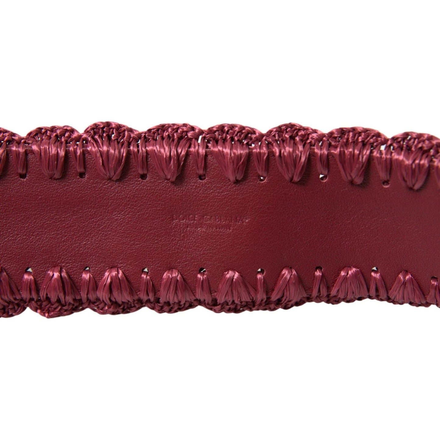 Dolce & Gabbana Maroon Elegance Canvas Waist Belt maroon-elegance-canvas-waist-belt