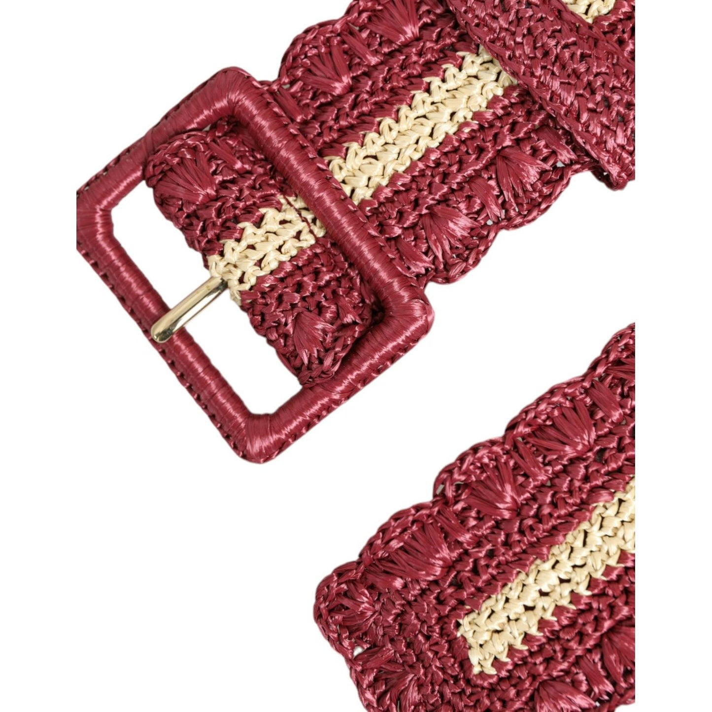 Dolce & Gabbana Maroon Elegance Canvas Waist Belt maroon-elegance-canvas-waist-belt