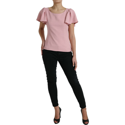 Dolce & Gabbana | Chic Pink Bell Sleeve Top| McRichard Designer Brands   