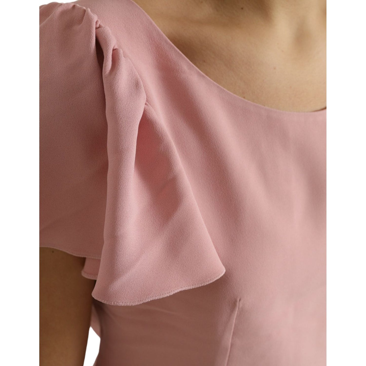 Dolce & Gabbana Chic Pink Bell Sleeve Top pink-short-sleeves-round-neck-blouse-top