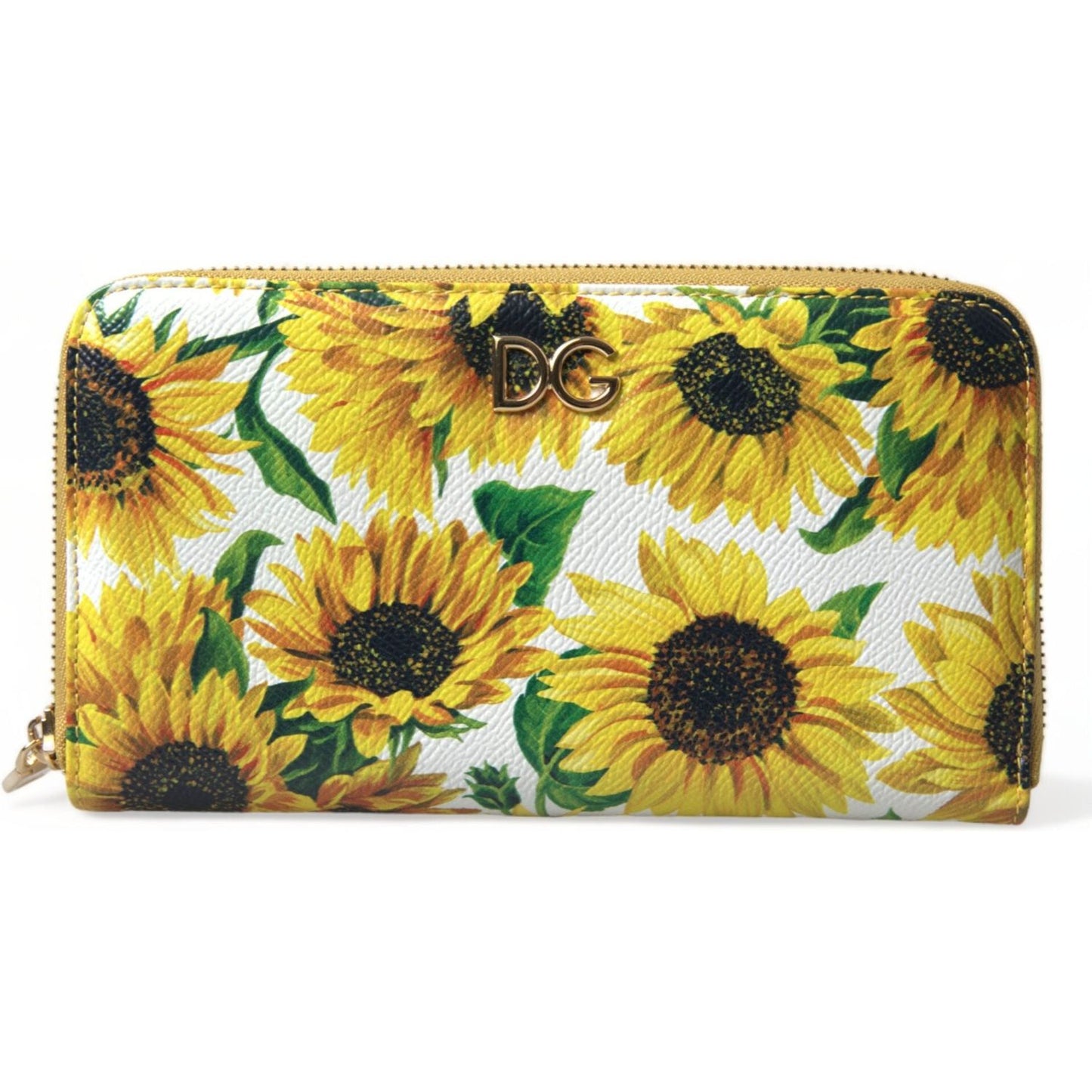 Dolce & Gabbana Sunflower Print Leather Continental Wallet white-sunflower-leather-dg-zip-around-continental-wallet