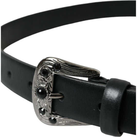 Dolce & Gabbana | Engraved Logo Leather Waist Belt| McRichard Designer Brands   