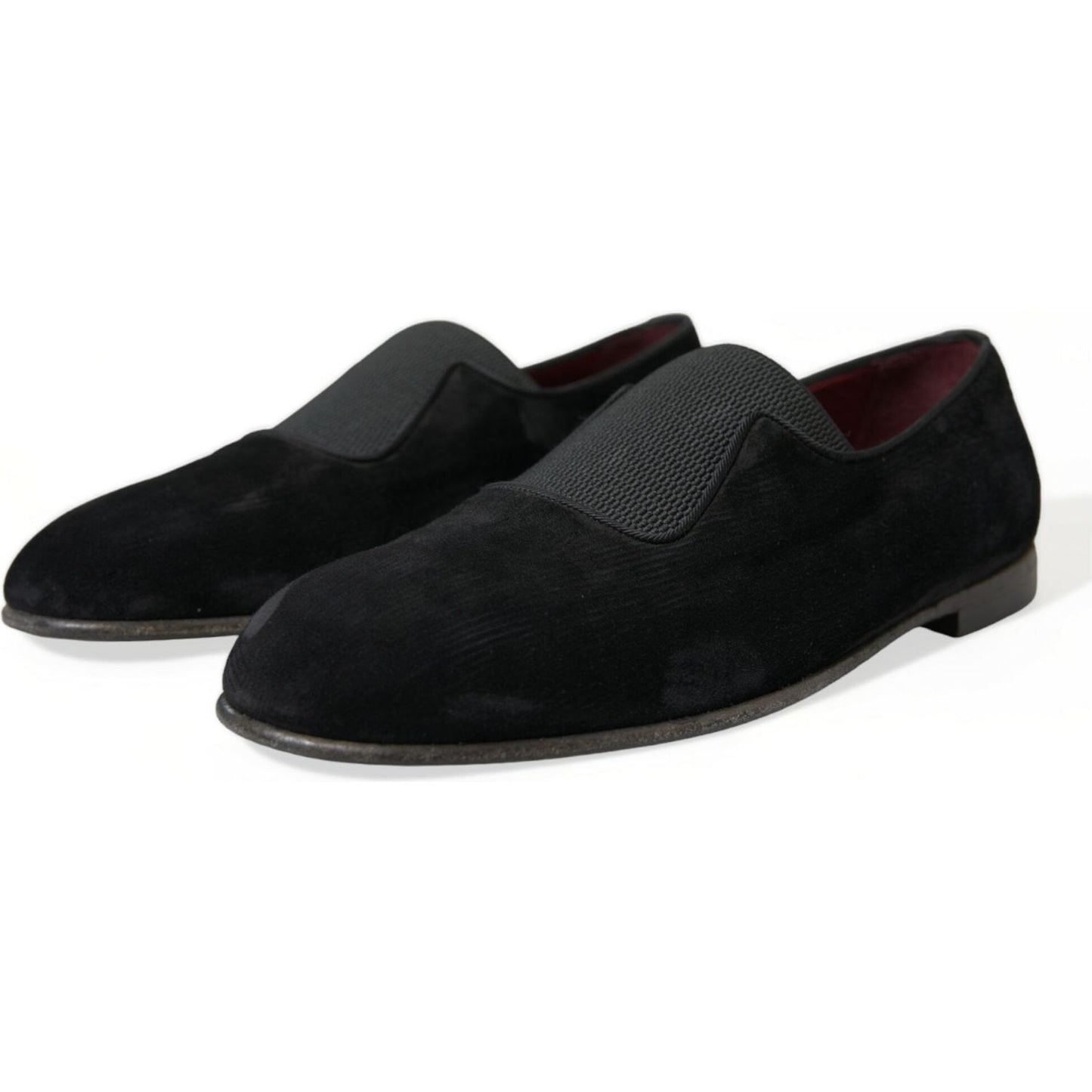 Dolce & Gabbana | Elegant Black Velor Loafers for the Discerning Gentleman| McRichard Designer Brands   