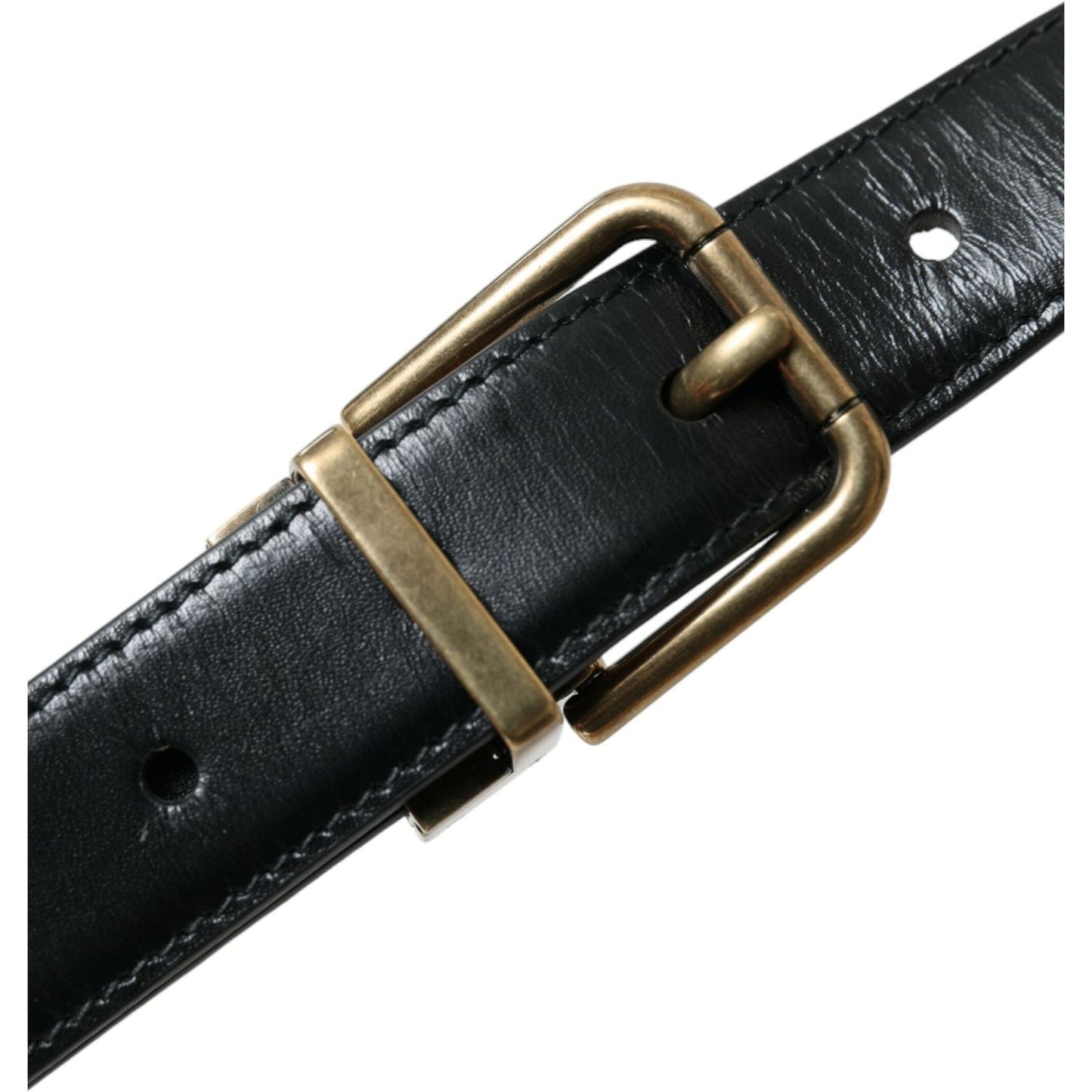 Dolce & Gabbana Elegant Black Calf Leather Belt elegant-black-calf-leather-belt-1