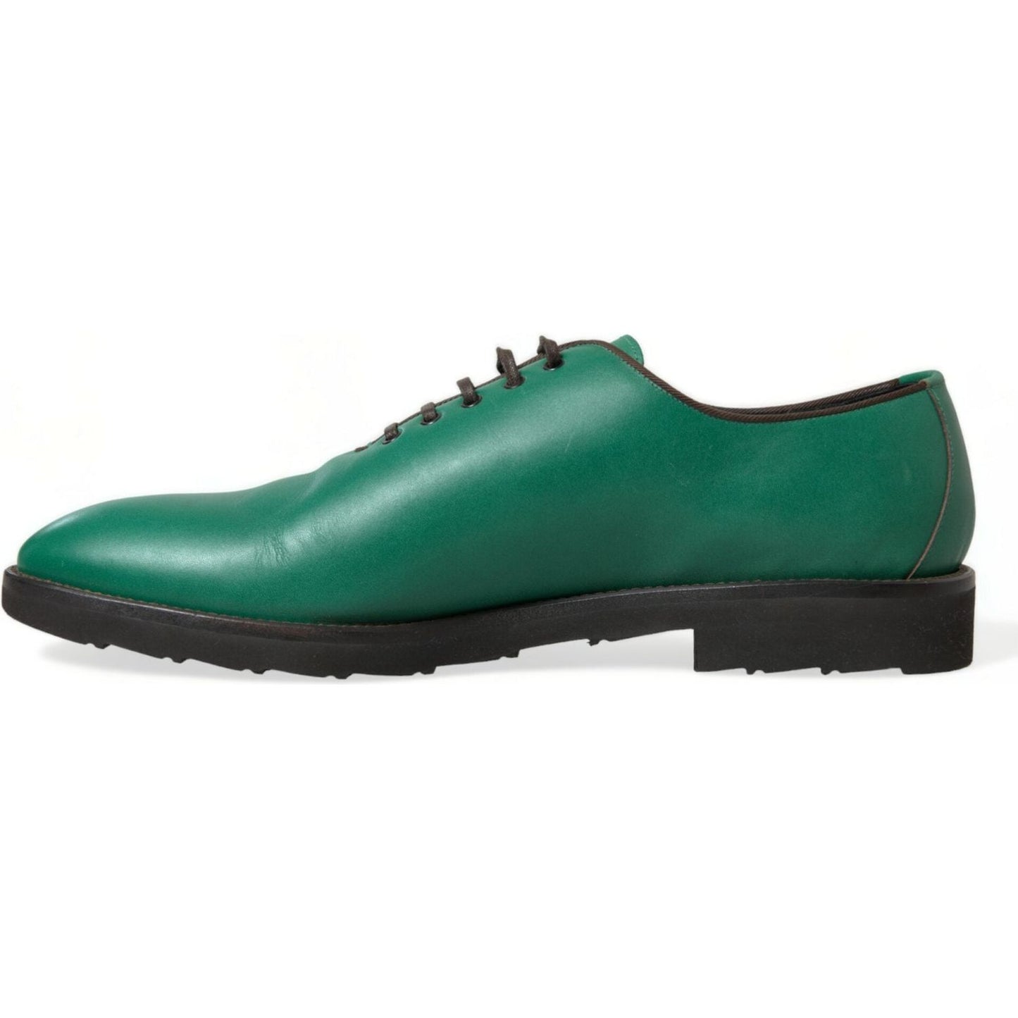 Dolce & Gabbana | Elegant Green Leather Oxford Dress Shoes| McRichard Designer Brands   