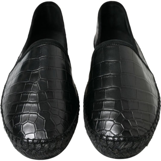 Dolce & Gabbana | Exotic Black Leather Espadrilles| McRichard Designer Brands   