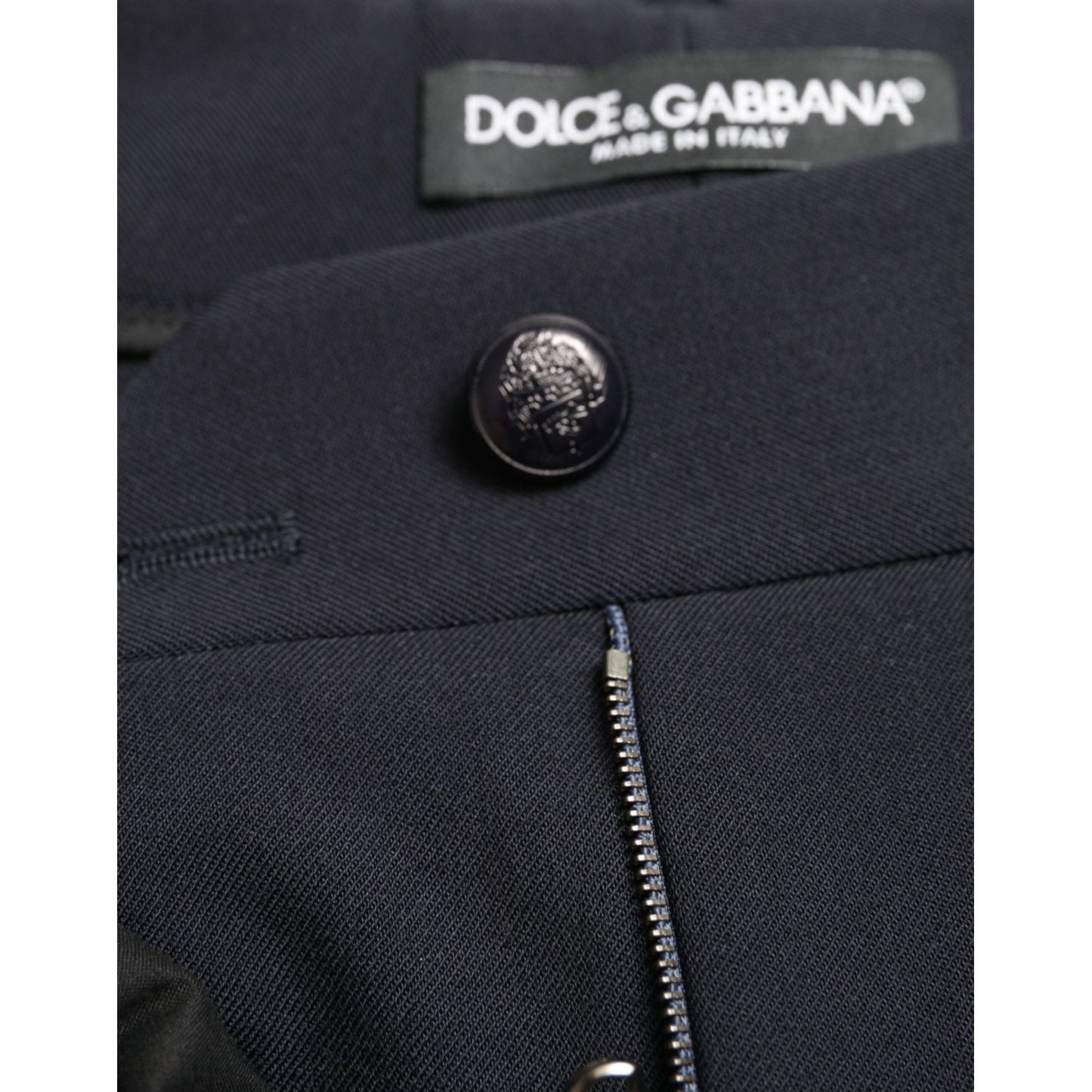 Dolce & Gabbana Elegant Mid Waist Tapered Pants in Blue blue-mid-waist-tapered-cropped-pants