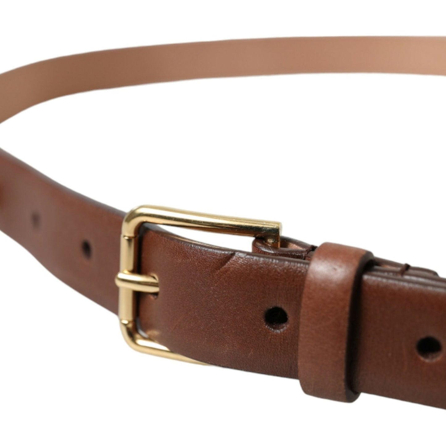 Dolce & Gabbana Elegant Brown Calf Leather Waist Belt elegant-brown-calf-leather-waist-belt