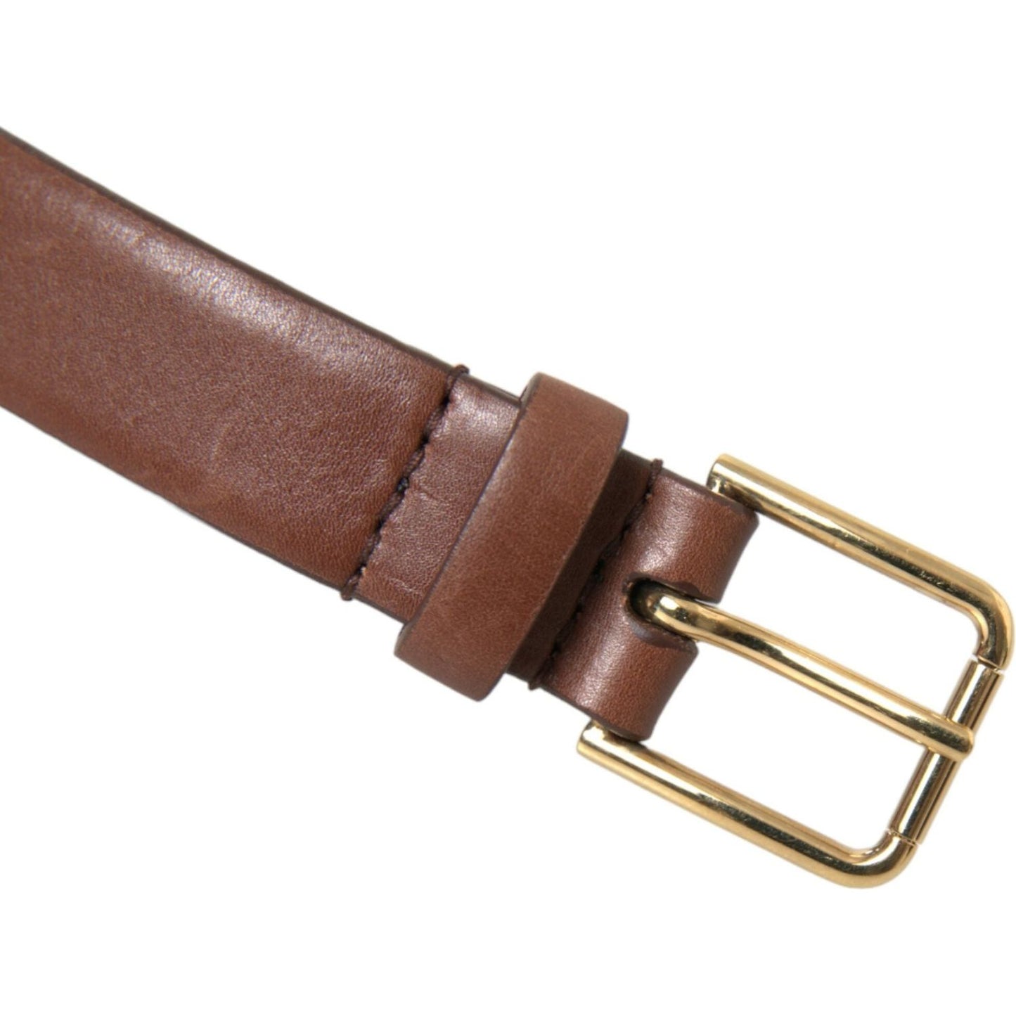 Dolce & Gabbana Elegant Brown Calf Leather Waist Belt elegant-brown-calf-leather-waist-belt