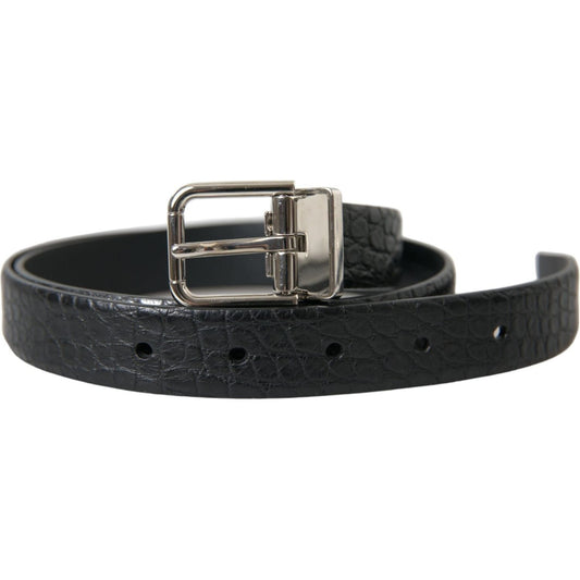 Dolce & Gabbana Elegant Alligator Leather Belt in Black elegant-alligator-leather-belt-in-black