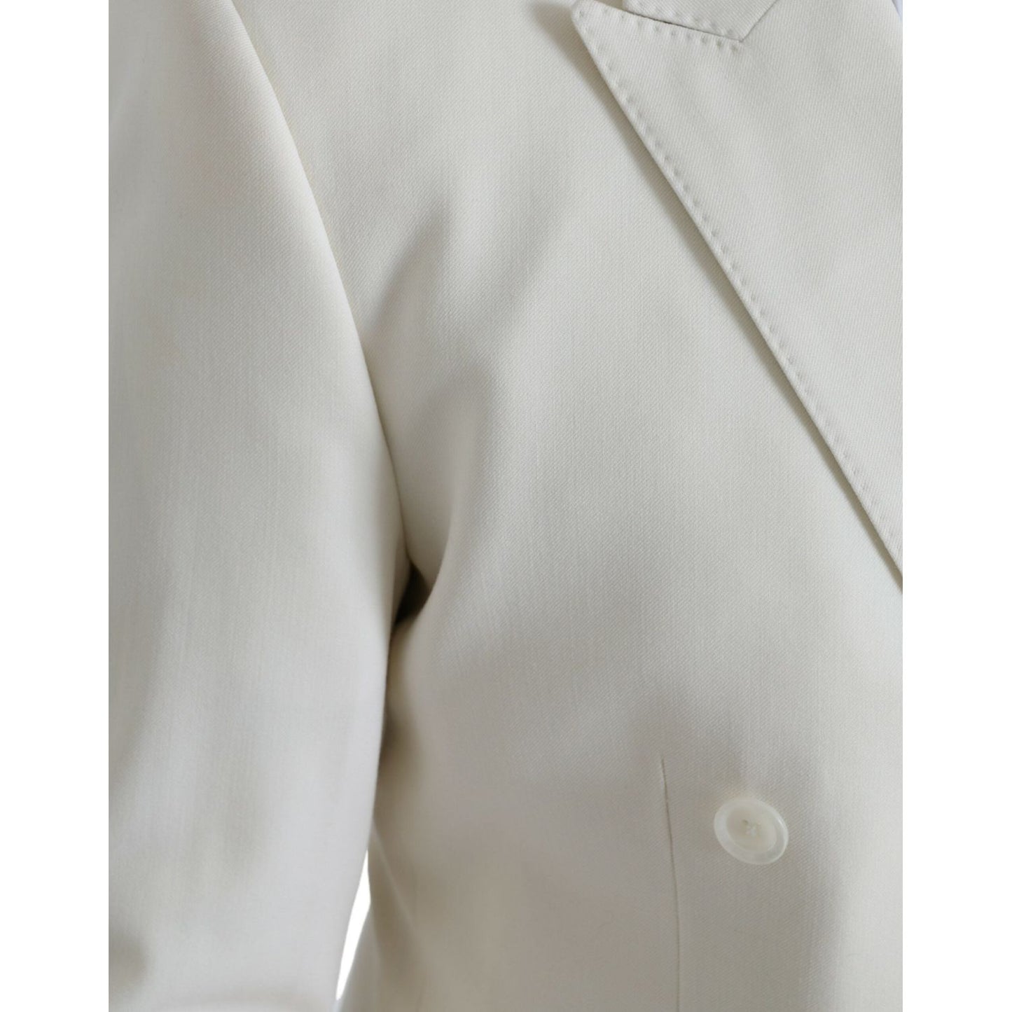 Dolce & Gabbana White Wool MARTINI Double Breasted Blazer white-wool-martini-double-breasted-blazer
