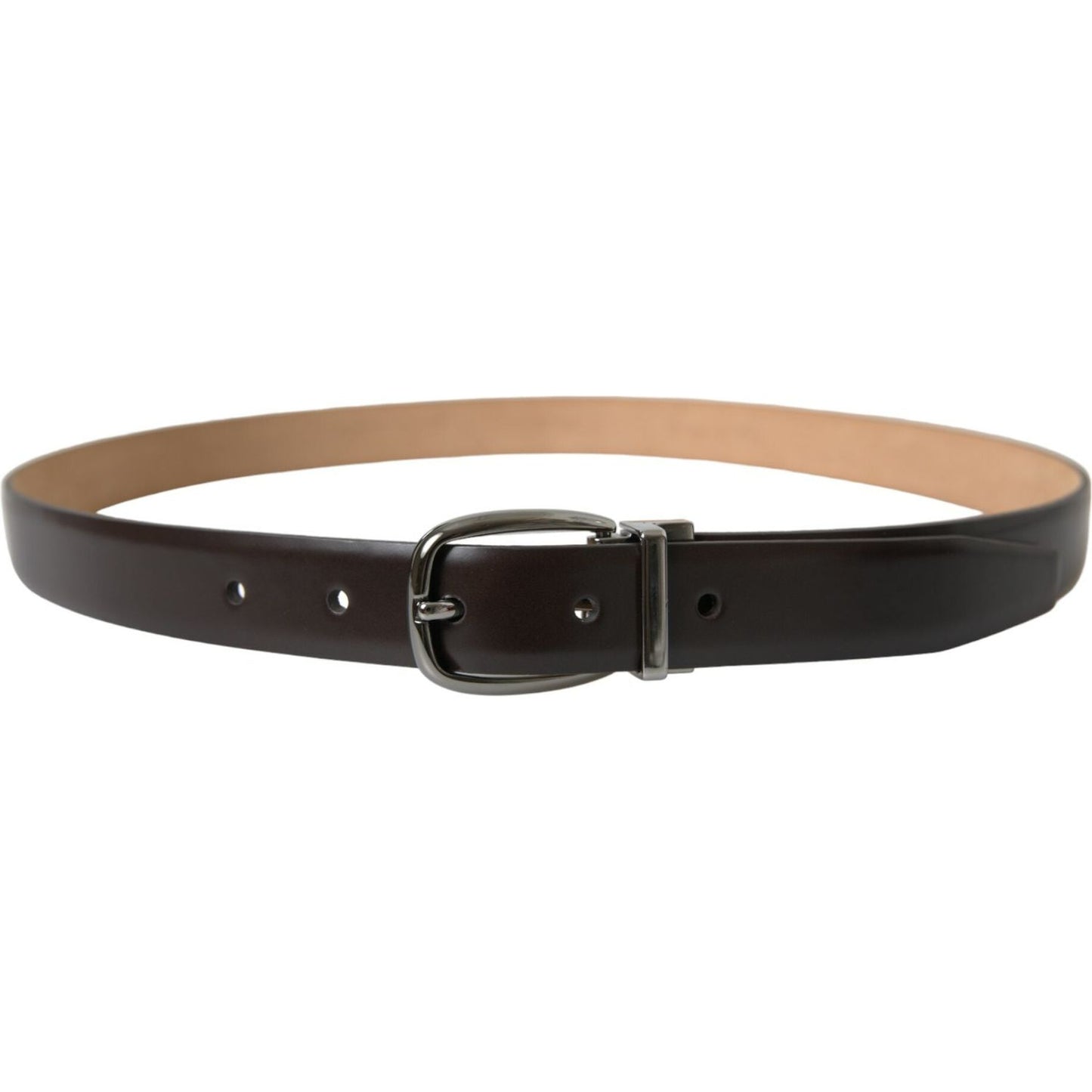 Dolce & Gabbana Elegant Dark Brown Calf Leather Belt elegant-dark-brown-calf-leather-belt
