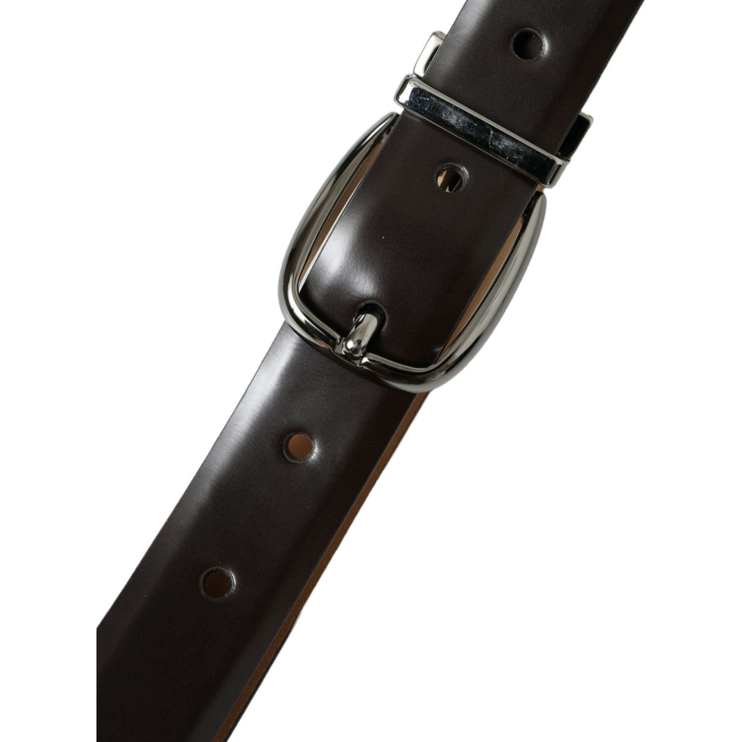 Dolce & Gabbana | Elegant Dark Brown Calf Leather Belt| McRichard Designer Brands   