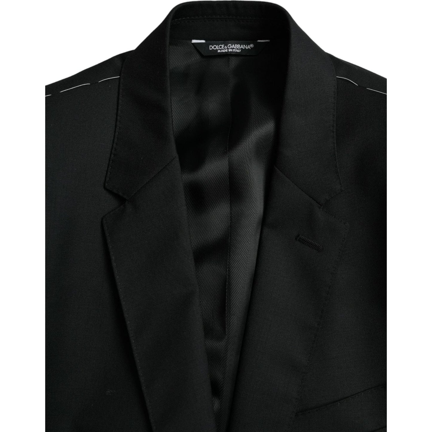 Dolce & Gabbana Black Wool MARTINI Single Breasted Blazer black-wool-martini-single-breasted-blazer